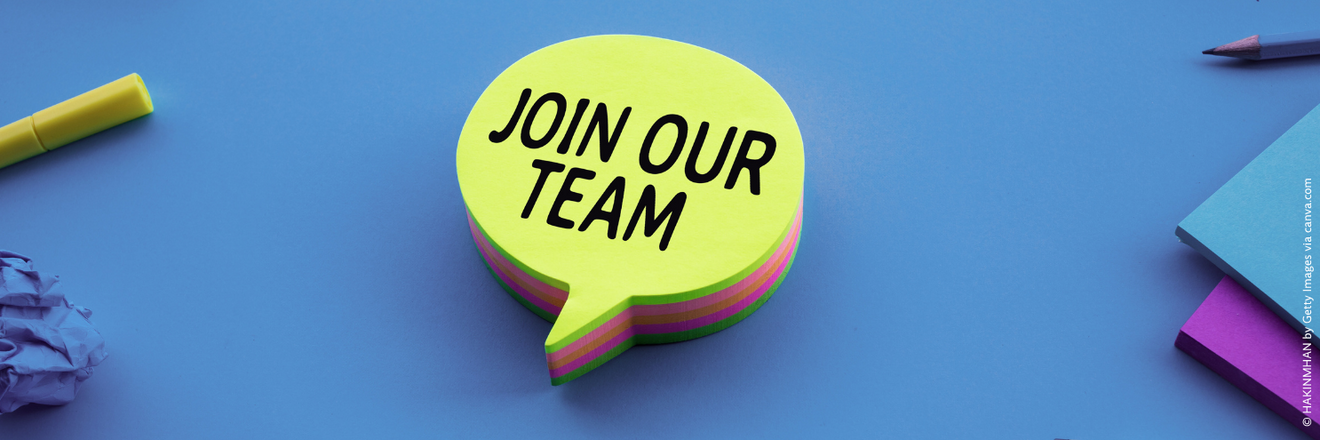 A post-it note reading "Join our team"