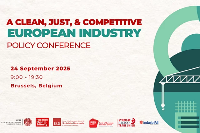 Invitation visual stating "Clean Just & Competitive European Industry", 24 September 2025.
