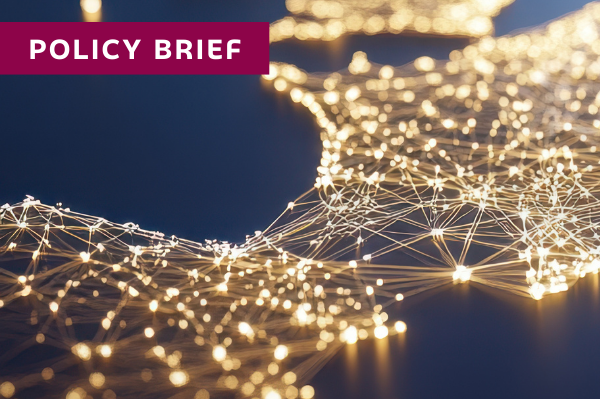 A map of Europe made up of glowing data points.