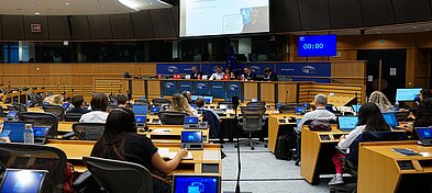 A panoramic view of the room