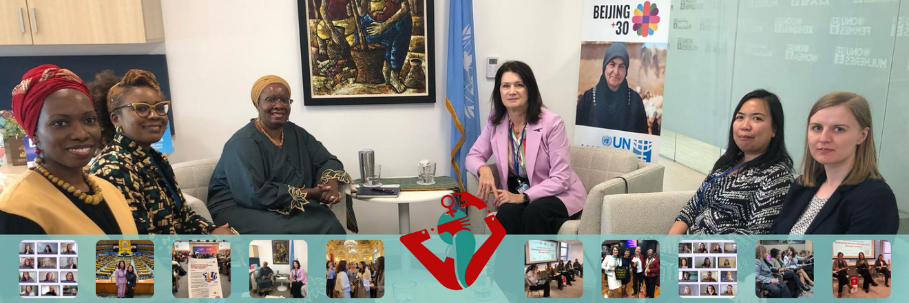 A group picture of the FFP Progressive Voices Collective during the 69th session of the UN's Commission on the Status of Women.