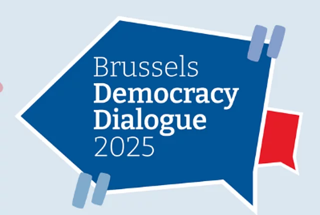 Logo of the Brussels Democracy Dialogue 2025. 