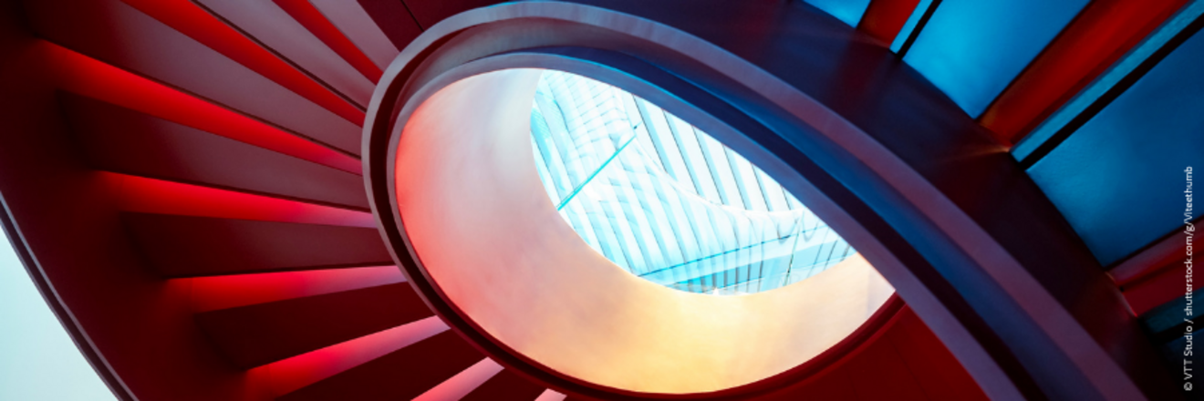 A winding staircase.