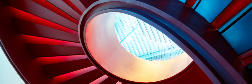 A winding staircase.