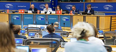 A frontal view of the podium